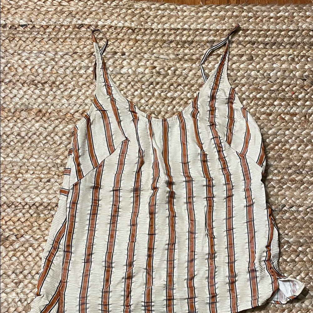 Rachel Comey Cream and Brown Striped Camisole
